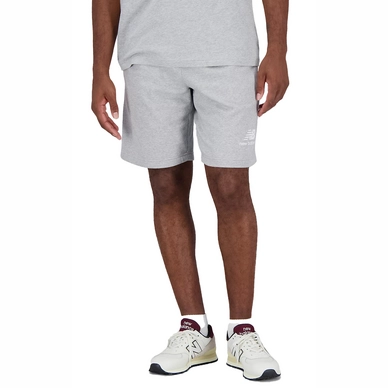Korte broek New Balance Men Essentials Stacked Logo French Terry Short Athletic Grey