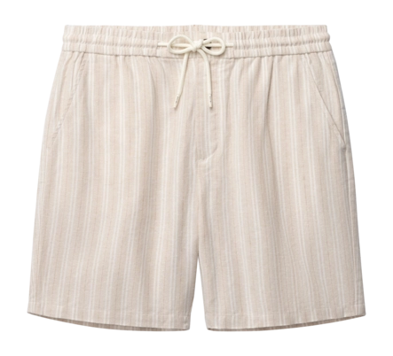 Korte broek Shiwi Men LEWIS Linen Yarn Dye Beige Sand Stripes