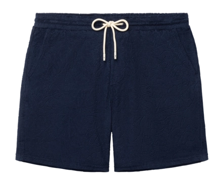 Korte broek Shiwi Men TONY Jaqcuard Leaves Toweling Shorts Blue Navy Tropic Leaves