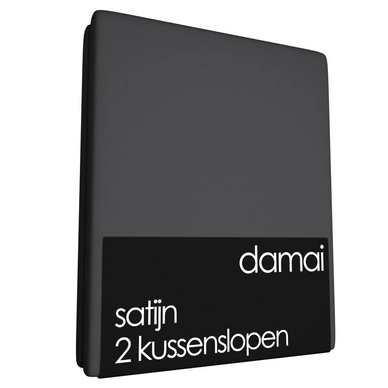 Kussenslopen Damai Anthracite (Satijn) (set van 2)