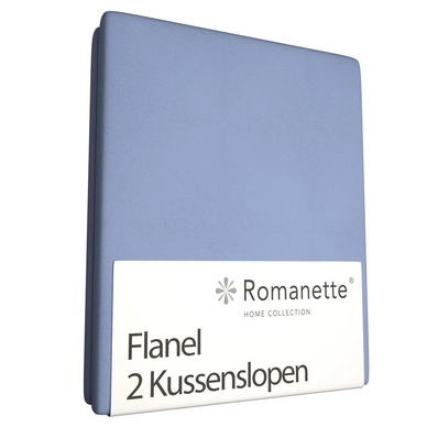 Taies d'Oreiller Romanette Bleu Clair (Flanelle) (set de 2)