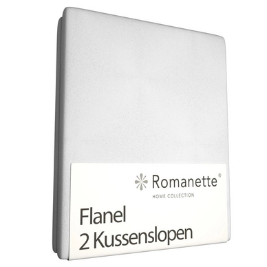 Taies d'Oreiller Romanette Blanc (Flanelle) (set de 2)