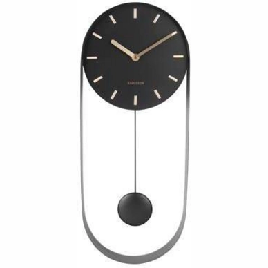 Clock Karlsson Pendulum Charm Steel Black
