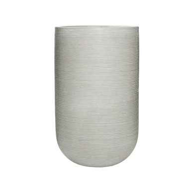 Bloempot Pottery Pots Ridged Cody high L Light Grey Horizontally Ridged 42 x 70 cm