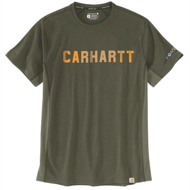 T-Shirt Carhartt Men Force Flex Block Logo Basil Heather