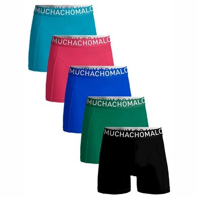 Boxershort Muchachomalo Men Light Cotton Solid Blue Red Blue Green Black (5-Pack)