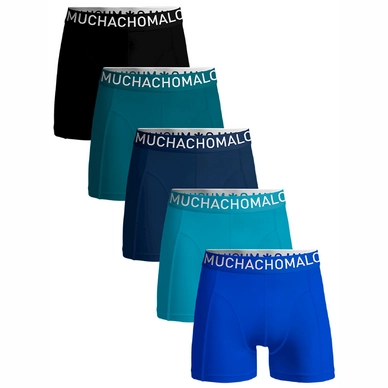 Boxershort Muchachomalo Men Light Cotton Solid Black Blue Green Blue Blue (5-Pack)