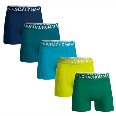 Boxershort Muchachomalo Men Light Cotton Solid Blue green Bue Yellow Green (5-Pack)