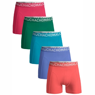 Boxershort Muchachomalo Men Light Cotton Solid Red Green Blue Blue Red (5-Pack)