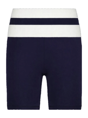 Legging House of Gravity Women Biker Shorts Deep Blue X White Rib