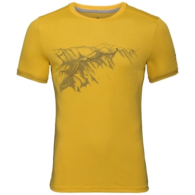 T-Shirt Odlo Men Top Crew Neck S/S F-Dry Print Lemon Curry Mountain Print SS19