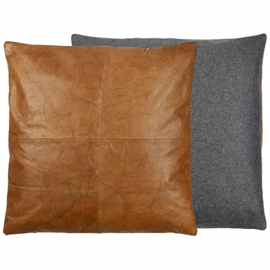 Sierkussen Södahl Cushion Lodge Leather Black Tobac (60 x 60 cm)