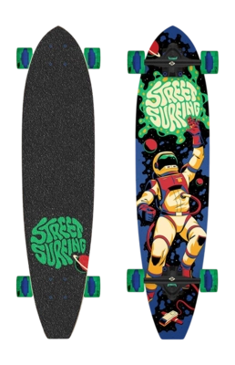Longboard Street Surfing Cut Kicktail 36 Inch Astronaut