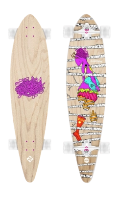 Longboard Street Surfing Pintail 40 Inch Woods