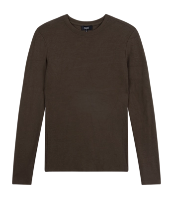 Longsleeve Alix The Label Women Fitted Rib Brown