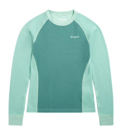 Longsleeve Bergans Kids Inner:Dual Merino Dark Mint Crush/Mint Crush Slim Fit