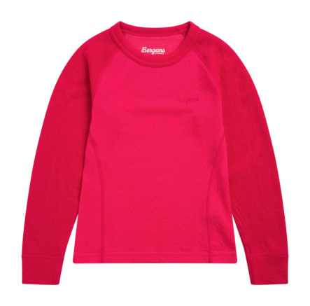 Longsleeve Bergans Kids Inner:Dual Merino Light Alpine Rose/Alpine Rose Slim Fit