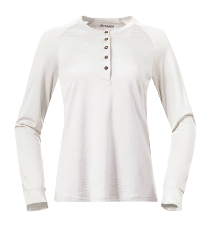 Longsleeve Bergans Women Lysebu Wool Henley Vanilla White