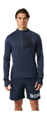 Longsleeve Björn Borg Men Borg Fleece Midlayer Night Sky