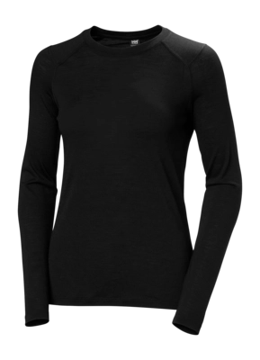 Longsleeve Helly Hansen Women HH Durawool Crew LS Black Regular Fit