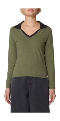 Longsleeve Obey Women Medea Collared Olive