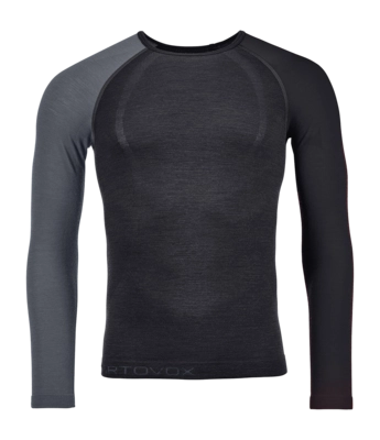 Longsleeve Ortovox Heren 120 Comp Light Long Sleeve Black Raven Aansluitende pasvorm