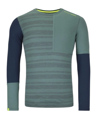 Functieshirt Ortovox Herren 185 Rocknwool Longsleeve Arctic Blue Regular Fit