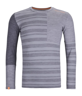 Longsleeve Ortovox Herren 185 Rocknwool Long Sleeve Grey Blend Regular Fit