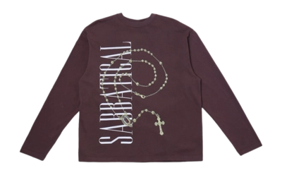 Longsleeve Sabbatical Vintage Unisex Cross Logo Button Brown