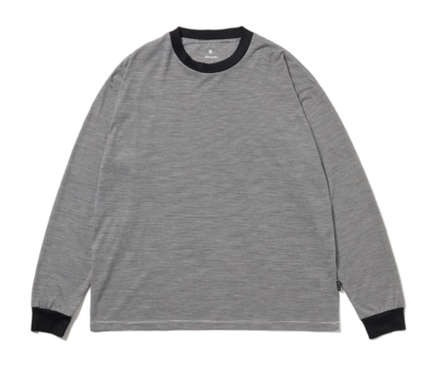 Longsleeve Snow Peak Unisex Summer Wool Stripe Black | Causeways.de