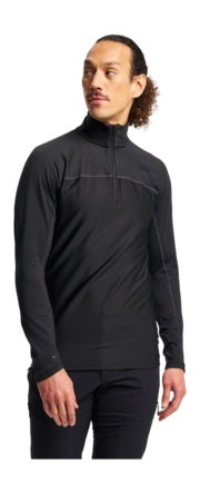 Longsleeve Tenson Men TXlite Base Half Zip Black Power Comfort
