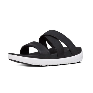 FitFlop Loosh Crossover Slide Leather Black