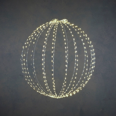 Kerstlamp Luca Lighting Ball Silver Classic White 50 cm