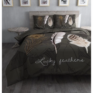 Dekbedovertrek Dreamhouse Lucky Feathers Bruin Katoen