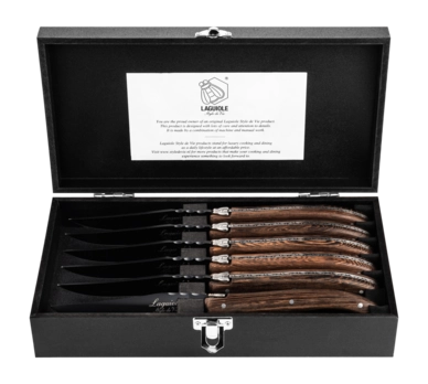 Couteaux à Steak Laguiole Style de Vie Luxury Line Wenge Noir (6-Pièces)