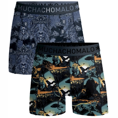 Boxershorts Muchachomalo Shorts Men Lion Print Green (2er-Pack)