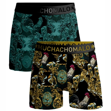 Boxer Shorts Muchachomalo Men Shorts Rooster Print Green (2-Pack)