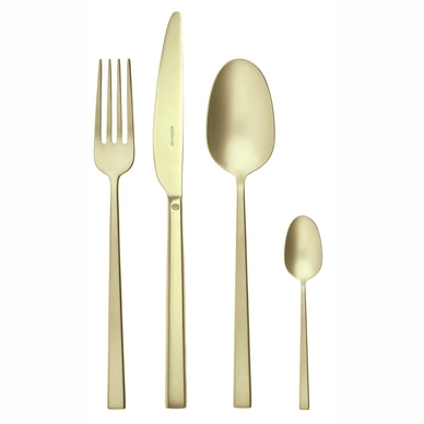 Servizio posate da tavola in Acciaio Inox 24 pezzi Sambonet Rock, Champagne PVD Antique