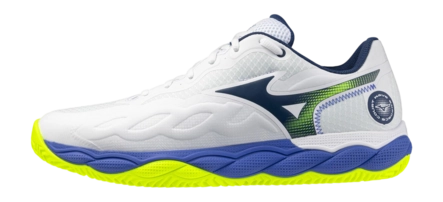 Mizuno Unisex Wave Enforce Court CC White/Dazzling Blue/Lightning Yellow