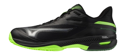 Mizuno Unisex Wave Exceed Court Padel Black/Foliage Green/Glowing Apple