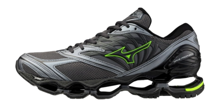 Mizuno Unisex Wave Prophecy LS Iron Gate/Iron Gate/Lightning Yellow