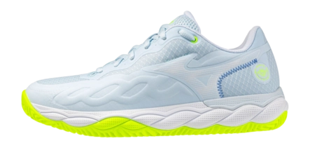 Mizuno Women Wave Enforce Court CC Ice Water/Lightning Yellow/Ancient Water
