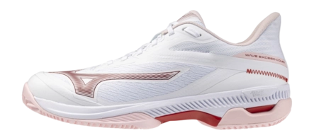 Mizuno Women Wave Exceed Court CC White/Pinkesque/Barbados Cherry