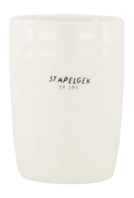 Mok Zusss Stapelgek Wit / Zwart 290 ml