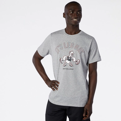 T-Shirt New Balance Men Graphic Heathertech Tee Athletic Grey Multi