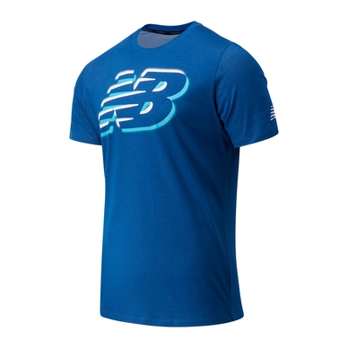 T-Shirt New Balance Men Graphic Heathertech Tee Captain Blue