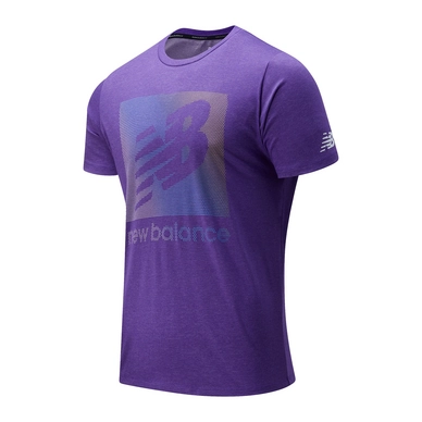 T-Shirt New Balance Men Graphic Heathertech Tee Deep Violet