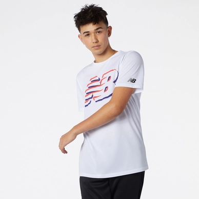 T-Shirt New Balance Men Graphic Heathertech Tee White