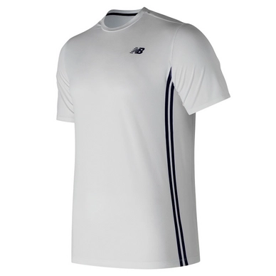 T-shirt de tennis New Balance Men Brunton Court Crew White Multi