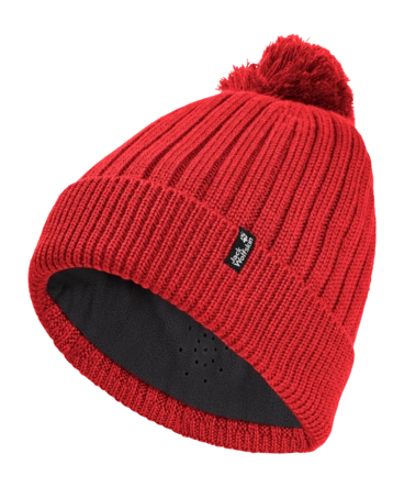 Muts Jack Wolfskin Unisex Pom Pom Beanie Siren Red M TEXASHIELD PRO
